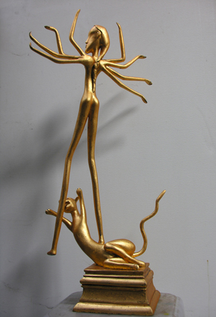 Title: 'Naika On Pedestal', Medium: 'Fiber Glass', Size: 'H: 35.5in x L: 16.5in x W: 7in', Year: '2014'