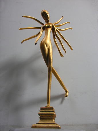 Title: 'Naika On Pedestal', Medium: 'Fiber Glass', Size: 'H: 33.5in x L: 11in x W: 5.5in', Year: '2014'