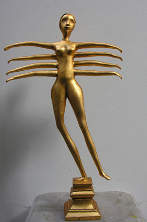 Title: 'Naika On Pedestal', Medium: 'Fiber Glass', Size: 'H: 25in x L: 13.5in x W: 4in', Year: '2014'