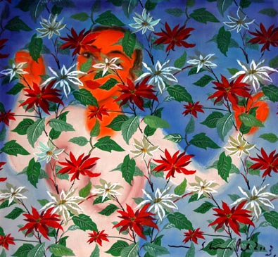 Medium: 'Export Fabric, Canvas, Acrylic', Size:'91 x 102 cm'