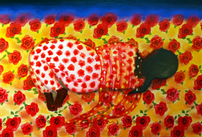 Medium: 'Export Fabric, Canvas, Acrylic', Size: '112 x 153 cm'