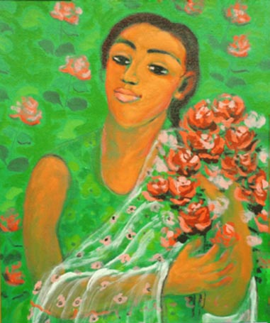 Medium: 'Acrylic on Canvas', Size: '91 x 75 cm'