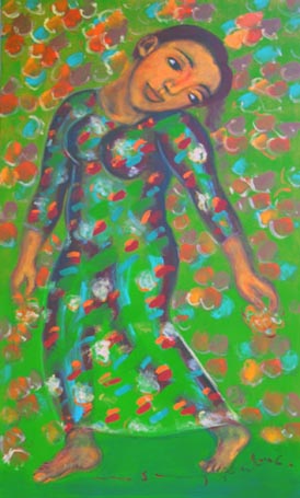 Medium: 'Acrylic on Canvas', Size: '162 x 91 cm'