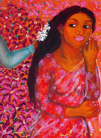 Medium: 'Acrylic on Canvas', Size: '102 x 75 cm'