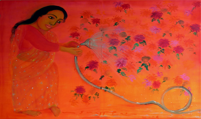 Medium: 'Acrylic on Canvas', Size: '153 x 183 cm'