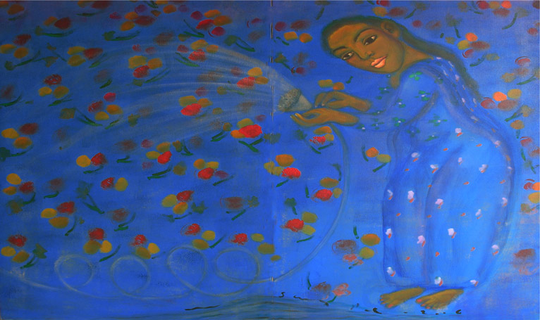 Medium: 'Acrylic on Canvas', Size: '153 x 183 cm'