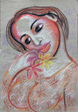 Medium: 'Soft Pastel on Rice Paper', Size: '65 x 45 cm'