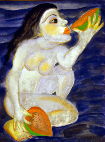 Medium: 'Gouache on Paper', Size: '102 x 76 cm'