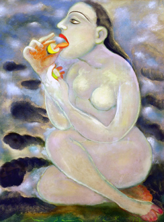 Medium: 'Gouache on Paper', Size: '102 x 76 cm'