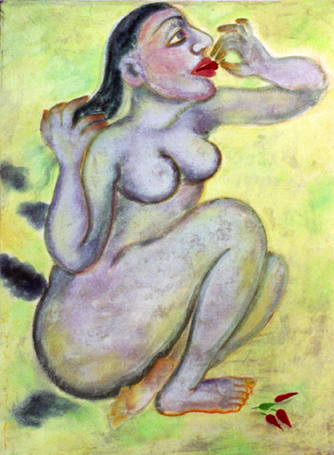 Medium: 'Gouache on Paper', Size: '102 x 76 cm'
