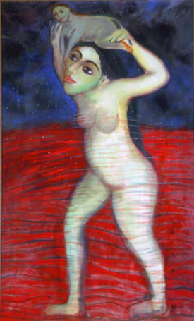 Medium: 'Gouache on Paper', Size: '163 x 102 cm'