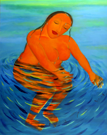 Medium: 'Acrylic on canvas', Size: '163 x 122 cm'