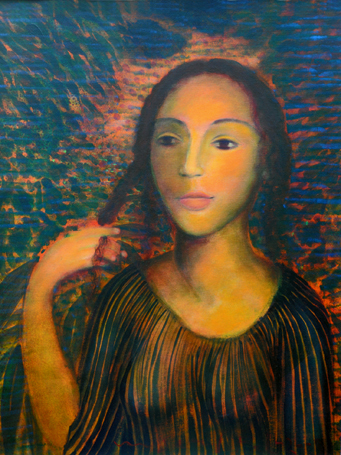 Medium: 'Acrylic on canvas', Size: '100 x 75 cm'