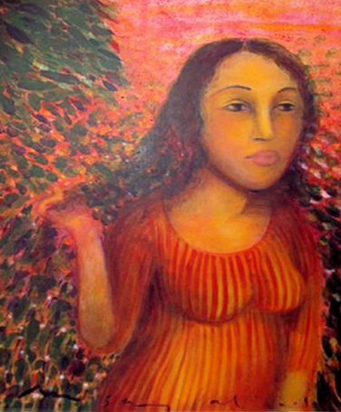 Medium: 'Acrylic on canvas', Size: '100 x 75 cm'