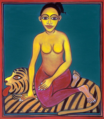 Title: 'Hat Yogini - 47', Medium: 'Gouache on Paper', Size: '56 x 66 cm', Year: '1995'