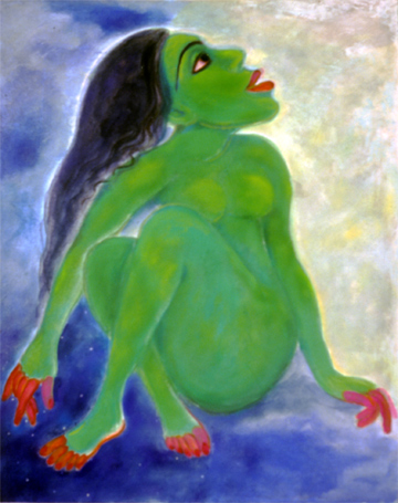 Medium: 'Gouache on Rice Paper', Size:'76 x 102 cm'