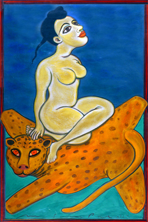 Medium: 'Gouache on Paper', Size:'58 x 91 cm'