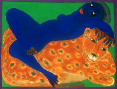 Medium: 'Gouache on Rice Paper', Size: '76 x 102 cm'