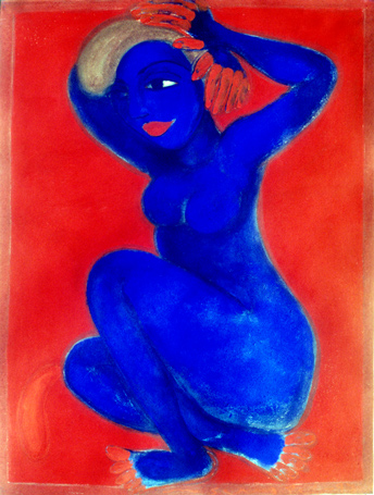 Medium: 'Gouache on Rice Paper', Size: '76 x 102 cm'
