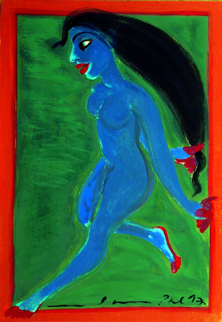 Medium: 'Acrylic on Canvas', Size: '91 x 152 cm'