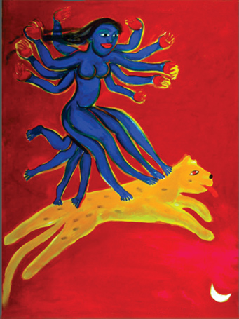 Medium: 'Gouache on Rice Paper', Size: '76 x 102 cm'