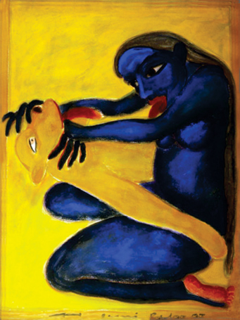 Medium: 'Gouache on Rice Paper', Size: '76 x 102 cm'