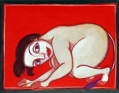 Medium: 'Gouache on Paper', Size: '18x 21 cm'