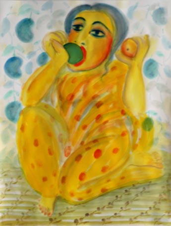 Title: 'Medium: 'Gouache on Arches Paper', Size:'56 x 76 cm'