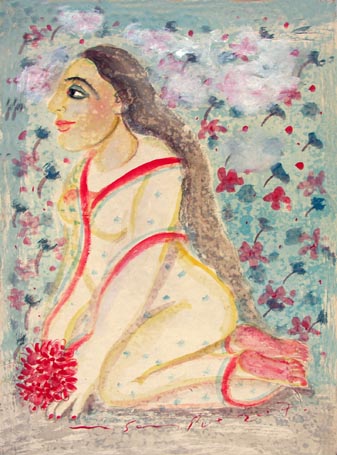 Medium: 'Gouache on Handmate Paper', Size:'51 x 76 cm'