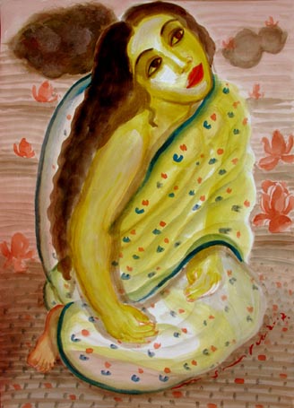 Medium: 'Gouache on Arches Paper', Size: '56 x 76 cm'