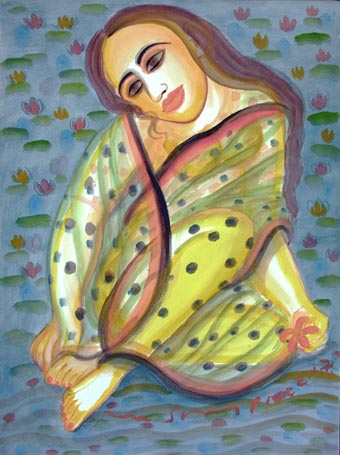 Medium: 'Gouache on Arches Paper', Size: '56 x 76 cm'