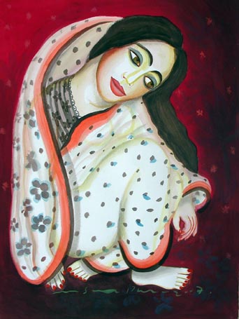 Medium: 'Gouache on Arches Paper', Size: '56 x 76 cm'