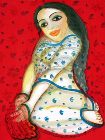 Medium: 'Gouache on Arches Paper', Size: '56 x 76 cm'