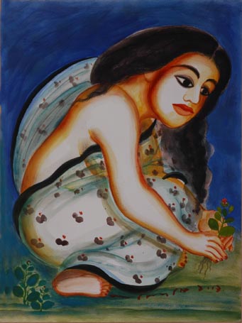 Medium: 'Gouache on Arches Paper', Size: '56 x 76 cm'