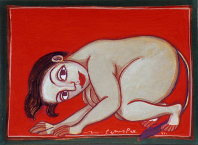 Medium: 'Gouache on Paper', Size:'18 x 23 cm'