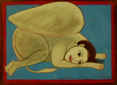 Medium: 'Gouache on Paper', Size: '18 x 23 cm'