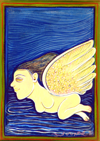 Gouache on Paper', Size: '23 x 18 cm'