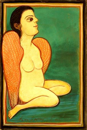 Medium: 'Gouache on Paper', Size: '23 x 18 cm'