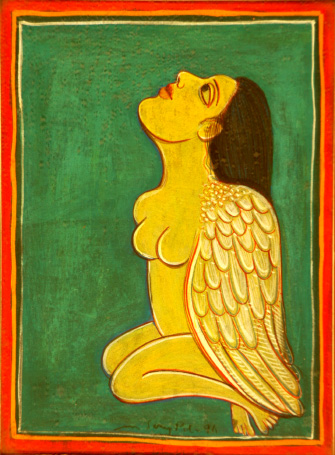 Medium: 'Gouache on Paper', Size: '23 x 18 cm'