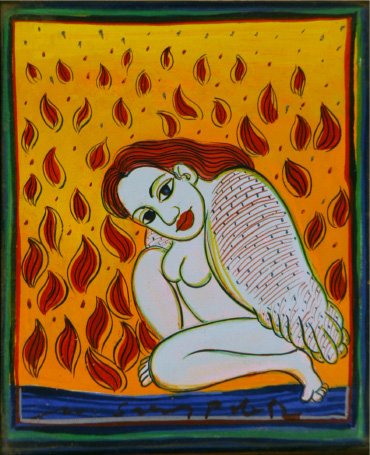 Medium: 'Gouache on Paper', Size: '23 x 18 cm'