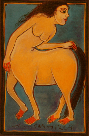 Medium: 'Gouache on Paper', Size: '23 x 18 cm'