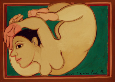 Medium: 'Gouache on Paper', Size: '18 x 23 cm'