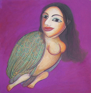 Title: 'Kinnari - 30', Medium: 'Gouache on Paper', Size: '19 x 18 cm', Year: '2009'