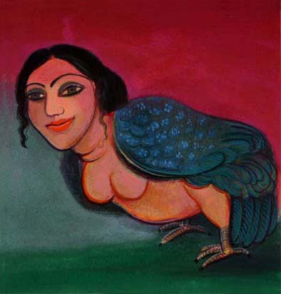 Medium: 'Gouache on Paper', Size:'19 x 18 cm'