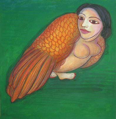 Medium: 'Gouache on Paper', Size: '19 x 18 cm'