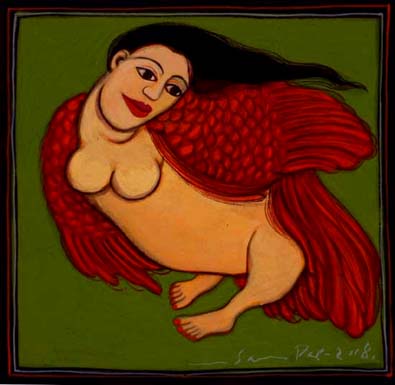 Medium: 'Gouache on Paper', Size: '24 x 24 cm'