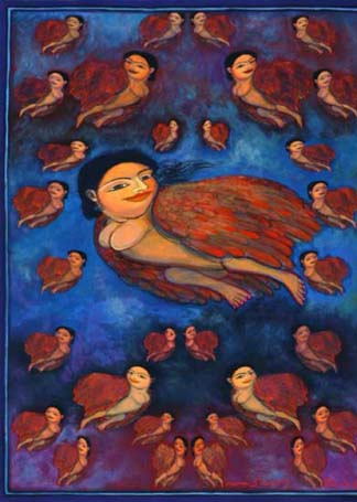 Medium: 'Gouache on Paper', Size:'75 x 55 cm'