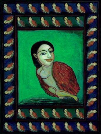 Medium: 'Gouache on Paper', Size:'75 x 55 cm'