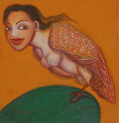 Medium: 'Gouache on Paper', Size: '19 x 18 cm'