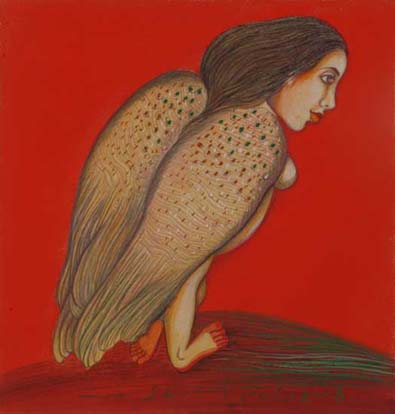 Medium: 'Gouache on Paper', Size: '19 x 18 cm'